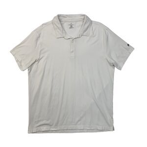 Fabletics Polo Shirt Men XL Extra Large White Cotton Modal Blend Golf Breathable